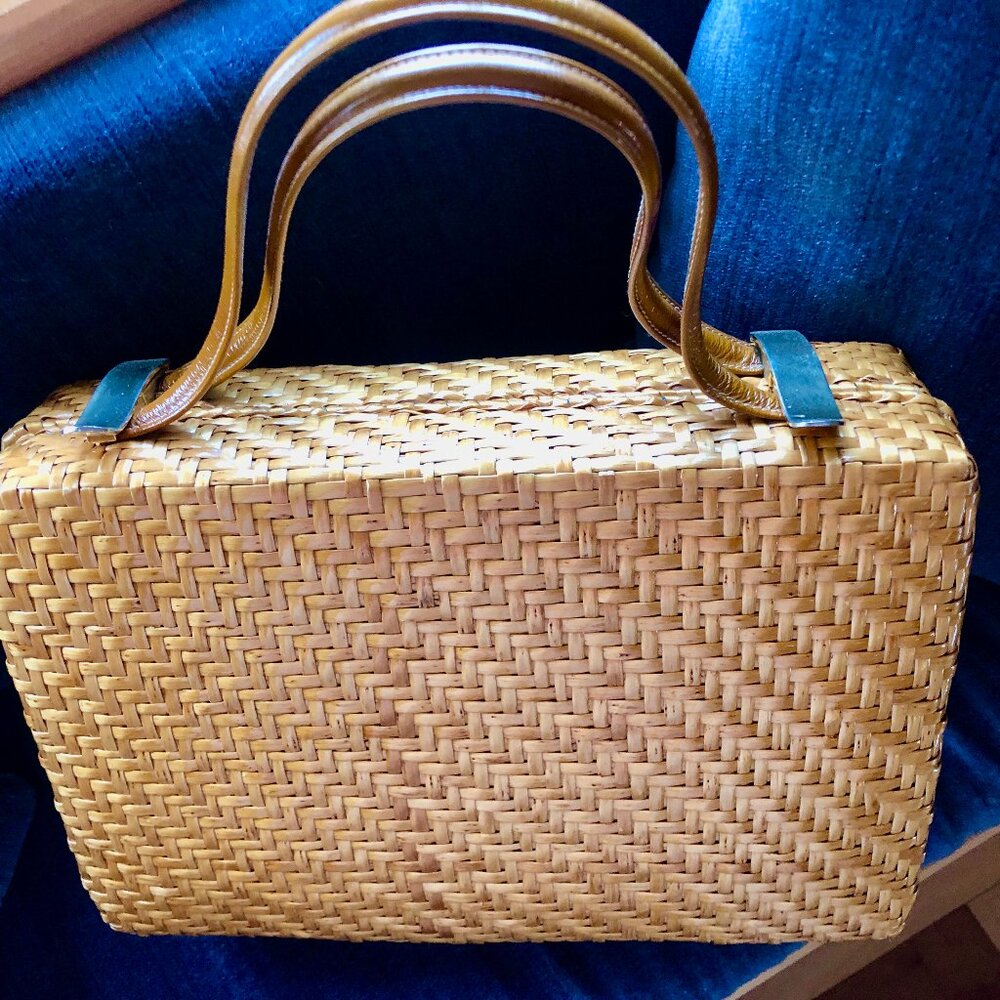 Vintage Rodo Wicker Handbag Rectangular 12x8inches - image 1
